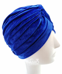 turbante cor azul veludo macio