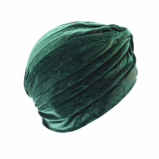 turbante verde de veludo