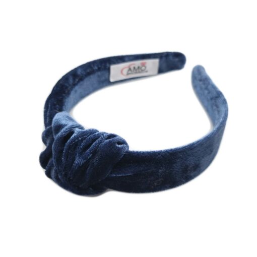 Tiara Nó Turbante - Veludo Azul Aço
