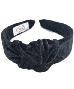 Tiara Nó Turbante Veludo molhado Preto