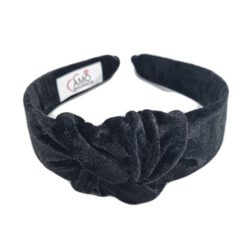 Tiara Nó Turbante Veludo molhado Preto