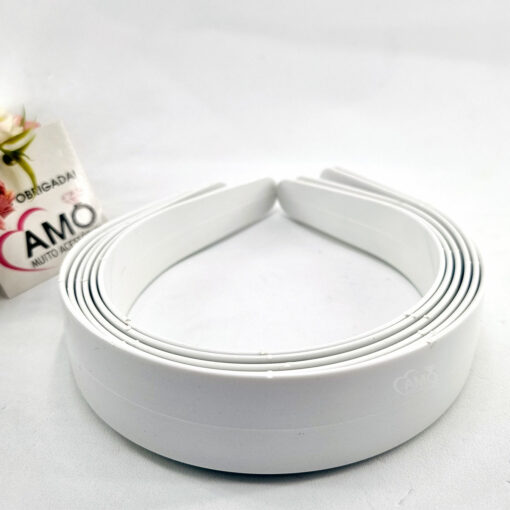 Kit 100 Tiaras Largas 30mm 3cm para encapar- Branca - Imagem 3