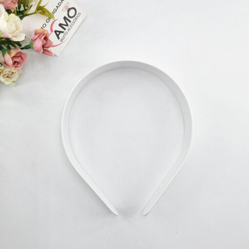 Kit 100 Tiaras Largas 30mm 3cm para encapar- Branca - Imagem 4
