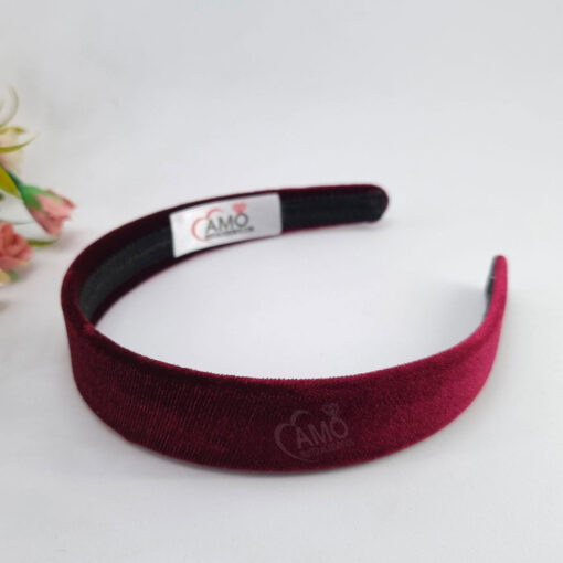 Tiara forrada com veludo bordo