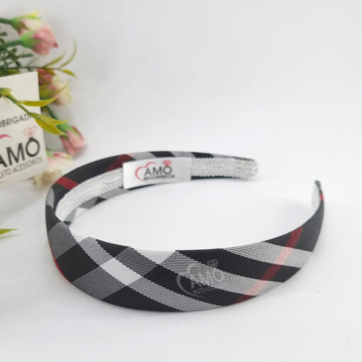 Tiara Forrada Xadrez - Imagem 5