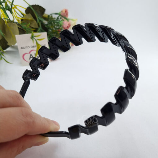 Tiara Plástica Zig Zag Preta - Imagem 4