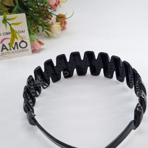 Tiara Plástica Zig Zag Preta - Imagem 3