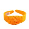 Tiara laranja turbante tecido canelado