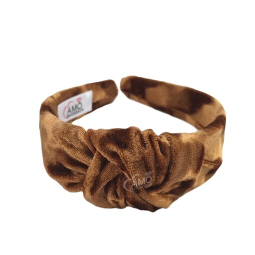 Tiara turbante Marrom Claro Veludo