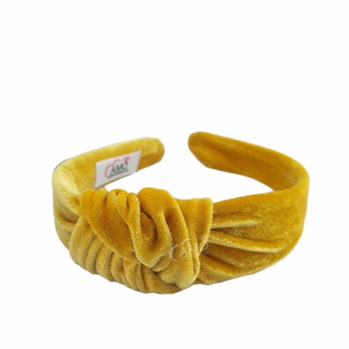 Tiara Turbante Mostarda Veludo
