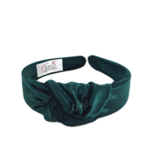 Tiara Turbante Verde Escuro Veludo