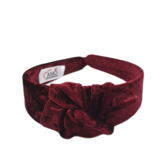 Tiara Turbante Vinho Veludo