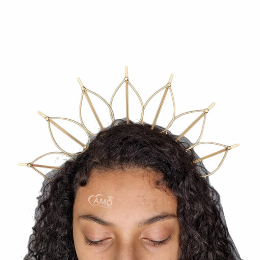 Tiara Aura Coroa Rainha Folhas Carnaval - Image 3